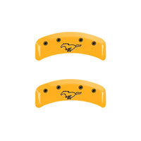 MGP 4 Caliper Covers Engraved Front Mustang Rear Pony Yellow Finish Black Char 2004 Ford Mustang - 10095SMPYYL