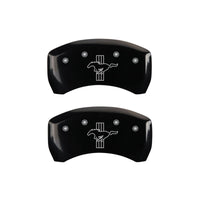 MGP Rear set 2 Caliper Covers Engraved Rear 2015/Bar & Pony Black finish silver ch - 10203RMB2BK