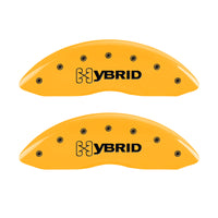 MGP 4 Caliper Covers Engraved F & R GM Style Yellow Finish Black Char 2005 Chevy Silverado 1500 - 14002SHYBYL