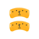 MGP 4 Caliper Covers Engraved Front & Rear Tiffany Snake Yellow Finish Black Char 2005 Ford Mustang - 10197SSNKYL
