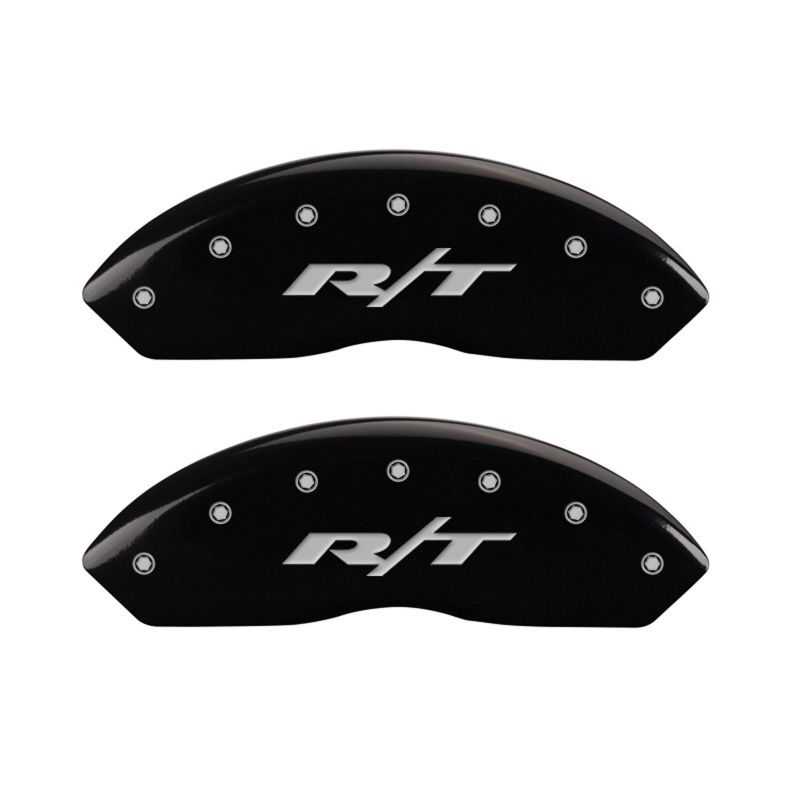 MGP 4 Caliper Covers Engraved Front & Rear RT Black finish silver ch - 12200SRT1BK