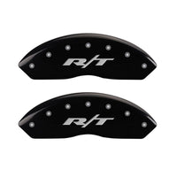 MGP 4 Caliper Covers Engraved Front & Rear RT Black finish silver ch - 12200SRT1BK