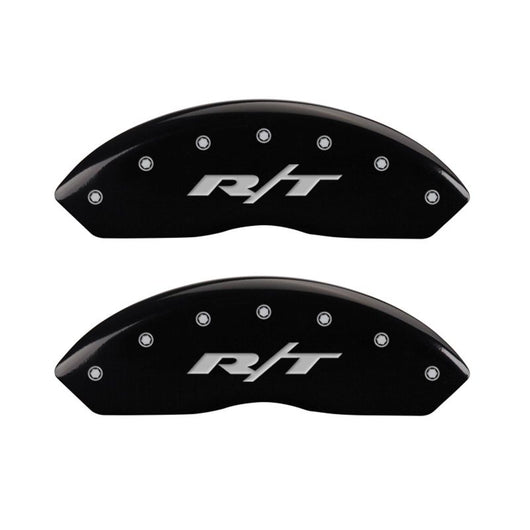 MGP 4 Caliper Covers Engraved Front & Rear RT Black finish silver ch - 12200SRT1BK