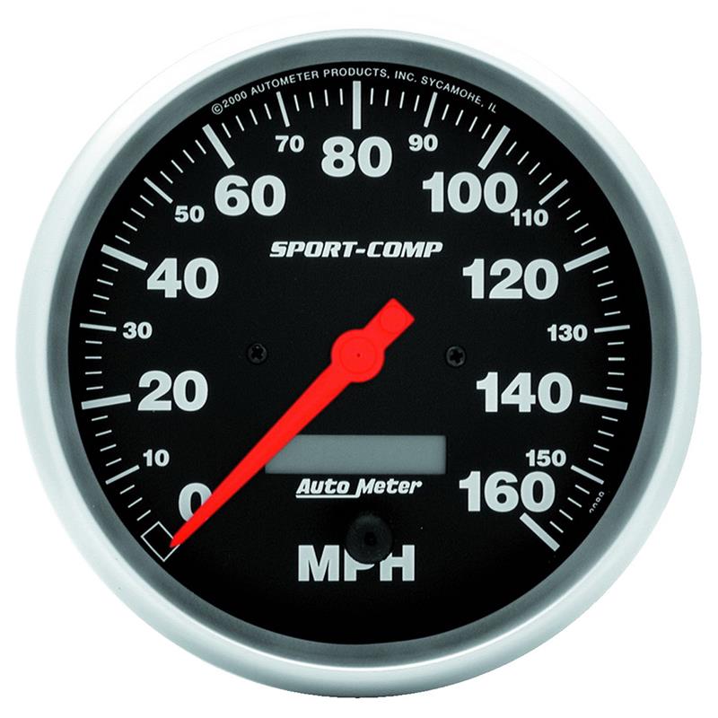 Autometer Sport-Comp 5 inch 160 MPH Electronic Speedometer Gauge w/LCD Odometer - 3989