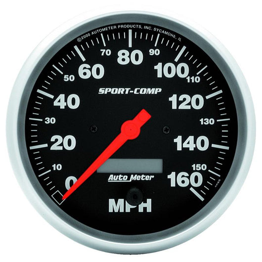 Autometer Sport-Comp 5 inch 160 MPH Electronic Speedometer Gauge w/LCD Odometer - 3989