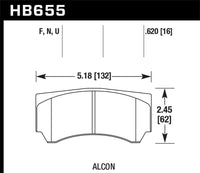 Hawk Alcon Street HPS Brake Pads - HB655F.620