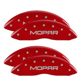 MGP 4 Caliper Covers Engraved Front & Rear MOPAR Red finish silver ch - 12203SMOPRD
