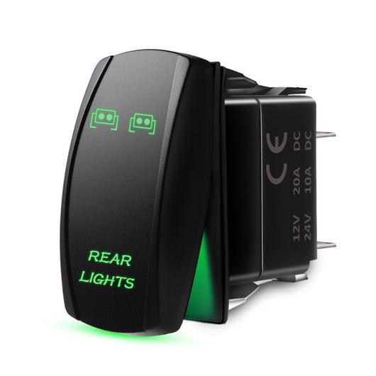 XTM Universal Rocker Switch – Rear Lights – Green LED