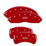 MGP 4 Caliper Covers Engraved Front & Rear MGP Red finish silver ch - 39008SMGPRD