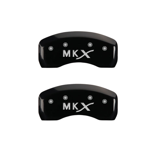 MGP 4 Caliper Covers Engraved Front Lincoln Engraved Rear MKX Black finish silver ch - 36021SLCXBK