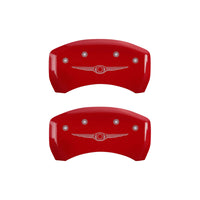MGP 4 Caliper Covers Engraved Front & Rear Style 1/Chrysler Wing Red finish silver ch - 32010SCW1RD