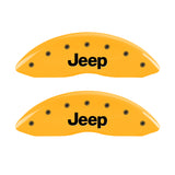 MGP 4 Caliper Covers Engraved Front & Rear Jeep Yellow Finish Black Char 1999 Jeep Grand Cherokee - 42004SJEPYL