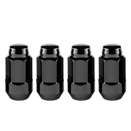 McGard Hex Lug Nut (Cone Seat Bulge Style) M14X1.5 / 22mm Hex / 1.945in. Length (4-Pack) - Black - 64034