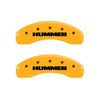 MGP 4 Caliper Covers Engraved Front & Rear Hummer Yellow Finish Black Char 2010 Hummer H3T - 52003SHUMYL