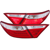 ANZO 2015-2016 Toyota Camry LED Taillights Red/Clear - 321335