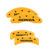 MGP 4 Caliper Covers Engraved Front & Rear Honda Yellow finish black ch - 20130SHONYL
