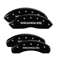 MGP 4 Caliper Covers Engraved Front & Rear WRANGLER Black finish silver ch - 42014SWRGBK