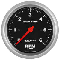 AutoMeter Sport-Comp 3-3/8in. 0-6K RPM In-Dash Tachometer Gauge - 3996