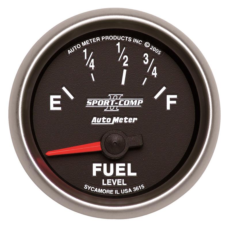 Autometer Sport-Comp II 52mm 73-10 ohms Short Seeep Electronic Fuel Level Gauge - 3615