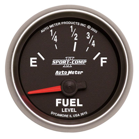 Autometer Sport-Comp II 52mm 73-10 ohms Short Seeep Electronic Fuel Level Gauge - 3615