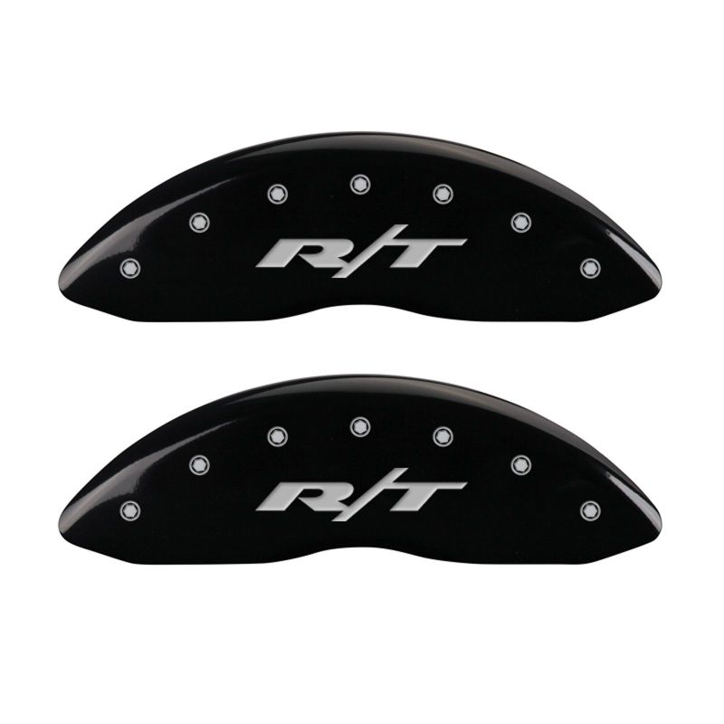 MGP 4 Caliper Covers Engraved Front & Rear RT1-Truck Black finish silver ch - 12162SRT1BK