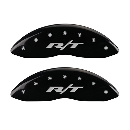 MGP 4 Caliper Covers Engraved Front & Rear RT1-Truck Black finish silver ch - 12005SRT1BK