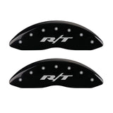 MGP 4 Caliper Covers Engraved Front & Rear RT Black finish silver ch - 12192SRT1BK