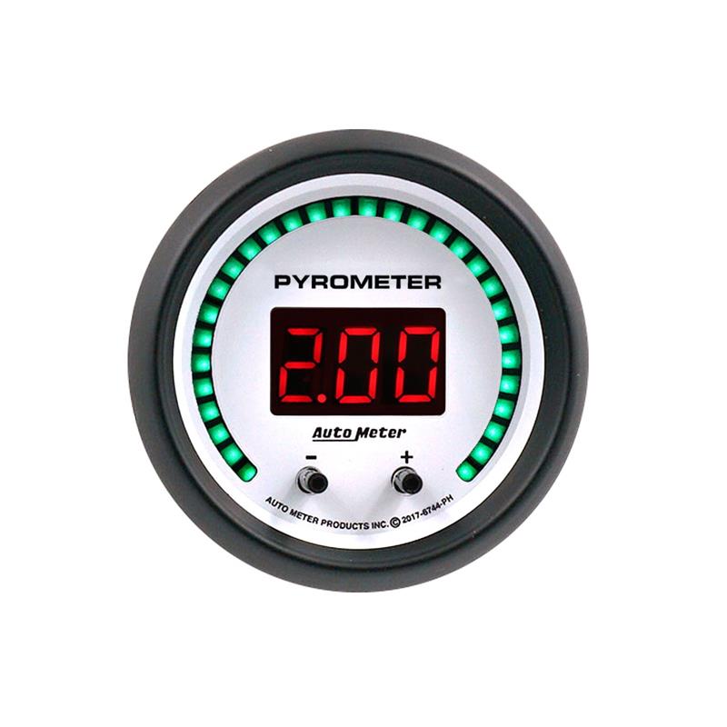 Autometer 52.4mm White Two Channel 0-2000 Degree Pyrometer (EGT) Phantom Elite Digital Gauge - 6744-PH