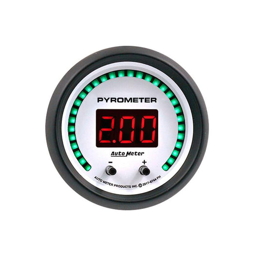 Autometer 52.4mm White Two Channel 0-2000 Degree Pyrometer (EGT) Phantom Elite Digital Gauge - 6744-PH