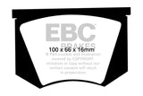 EBC 64-66 Ac Cobra 7.0 Yellowstuff Rear Brake Pads - DP4100R