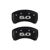 MGP 4 Caliper Covers Engraved Front Mustang Engraved Rear 50 Red finish silver ch - 10198SM50RD