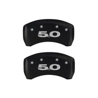 MGP 4 Caliper Covers Engraved Front Mustang Engraved Rear 50 Red finish silver ch - 10198SM50RD