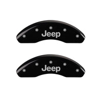 MGP 4 Caliper Covers Engraved Front & Rear JEEP Black finish silver ch - 42016SJEPBK