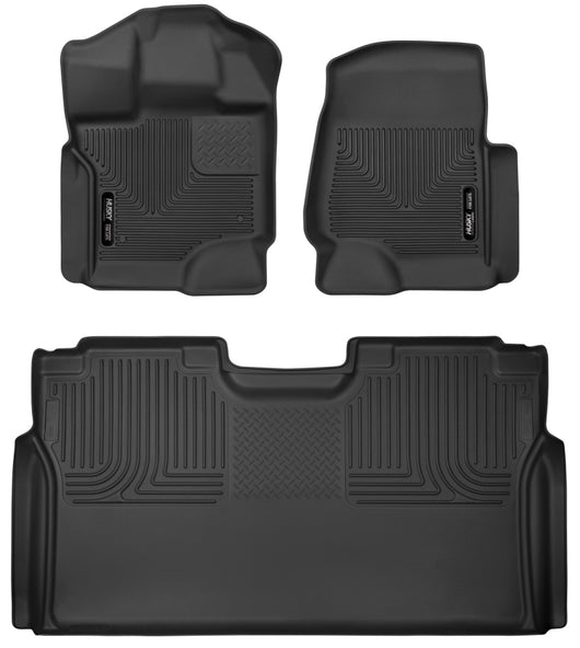 Husky Liners 15-19 Ford F-150 SuperCrew Cab Front & 2nd Seat X-Act Contour Floor Liners - 53498