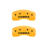 MGP 4 Caliper Covers Engraved Front & Rear Cobra Yellow Finish Black Char 2003 Ford Mustang - 10017SCOBYL
