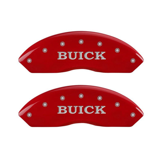 MGP 4 Caliper Covers Engraved Front Buick Engraved Rear Buick Shield Red finish silver ch - 49003SBSHRD