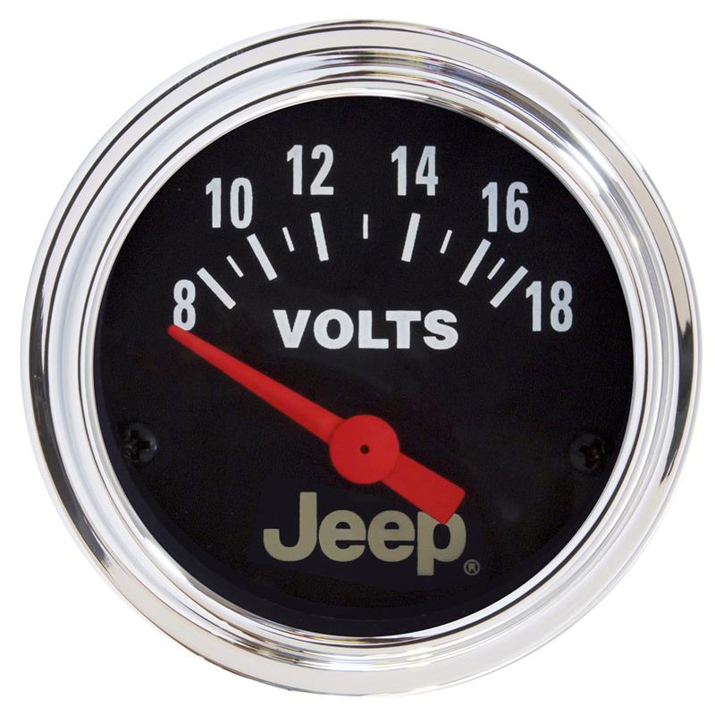 Autometer Jeep 52mm 8-18 Volts Short Sweep Electronic Voltmeter Gauge - 880242