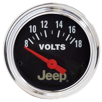 Autometer Jeep 52mm 8-18 Volts Short Sweep Electronic Voltmeter Gauge - 880242