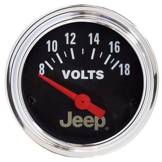 Autometer Jeep 52mm 8-18 Volts Short Sweep Electronic Voltmeter Gauge - 880242