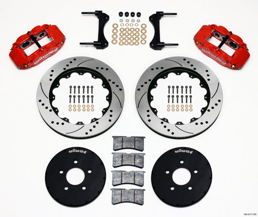 Wilwood Narrow Superlite 6R Front Hat Kit 14.00in Drill Red 1994-2004 Mustang - 140-9117-DR