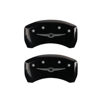 MGP 4 Caliper Covers Engraved Front & Rear Style 1/Chrysler Wing Black finish silver ch - 32005SCW1BK