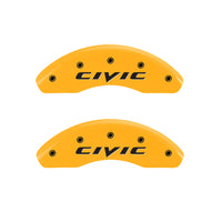MGP 2 Caliper Covers Engraved Front 2015/Civic Yellow Finish Black Char 2011 Honda Civic - 20143FCIVYL