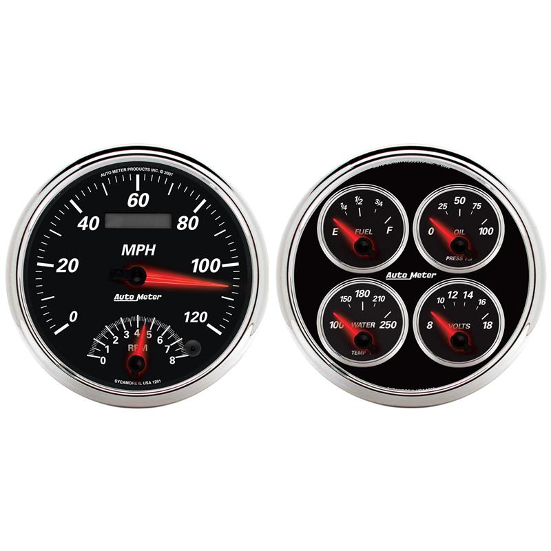 Autometer 5inch Kit Box - Tach Speedo Combo / Oil Pressure / Water Temp / Volt / Fuel Level - 1204
