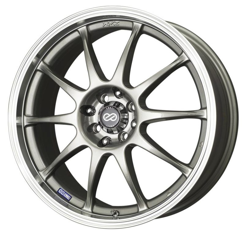 Enkei J10 17x7 5x100 38mm Offset Dia Silver w/ Machined Lip Wheel - 409-770-12SP