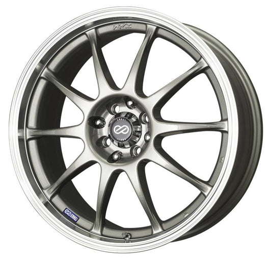 Enkei J10 18x7.5 5x112/114.3 38mm Offset 72.6mm Bore Dia Silver w/ Machined Lip Wheel - 409-875-26SP
