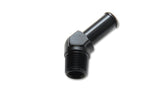 Vibrant 3/4 NPT to 3/4in Barb Straight Fitting 45 Deg Adapter - Aluminum - 11224