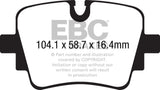 EBC 13+ Jaguar F-Type (Cast Iron Rotors Only) 3.0 Supercharged (340) Redstuff Rear Brake Pads - DP32190C