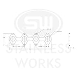 Stainless Works Small Block Ford 4.6L 3V Round Port Header 304SS Exhaust Flanges 1-5/8in Primaries - HF463V163