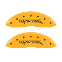 MGP 4 Caliper Covers Engraved Front & Rear Raptor Yellow finish black ch - 10219SRPTYL