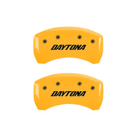 MGP 4 Caliper Covers Engraved Front & Rear With stripes/Dodge Black finish silver ch - 12001SDD3BK
